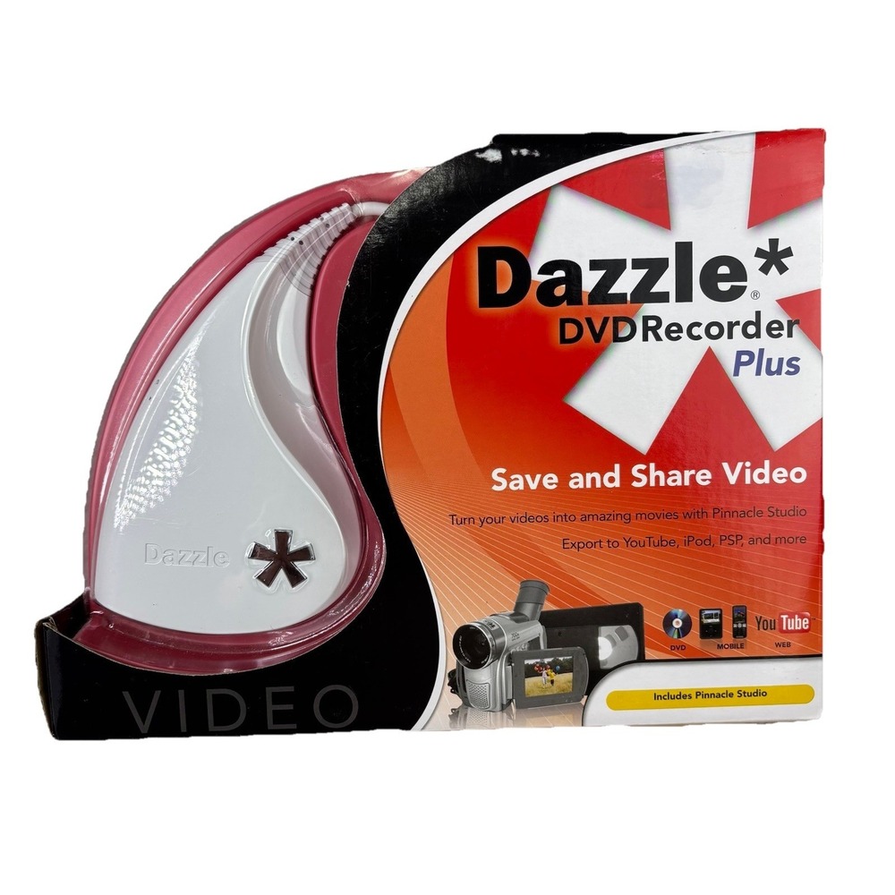 Dazzle DVD Recorder Plus Movie Video Capture Edit W/ Pinnacle Studio 12 Upload